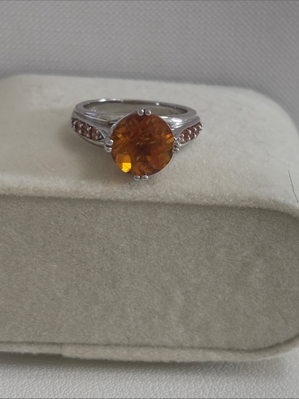 Victoria Wieck 3.05 carat orange citrine & orange sapphire ring - sterling, 7
